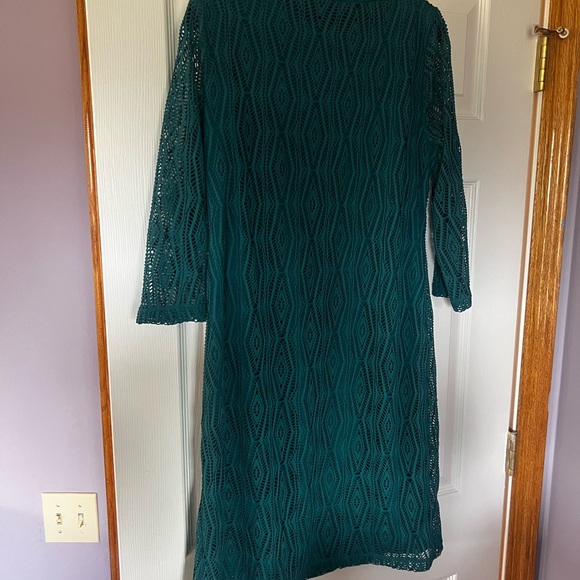 Dana Buchman Elegant Teal Lace‎ Dress size medium - Picture 3 of 3